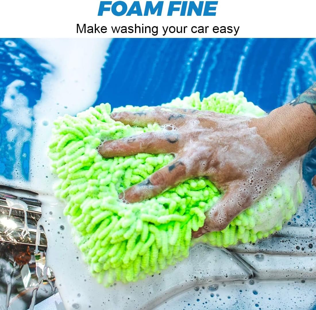 2 Pièces Gant Lavage Voiture, Gant Lavage Voiture, Gants Lavage Voiture, Gant Microfibre Voiture，Gant De Lavage Microfibre En Chenille, Gant En Microfibre Pour Le Nettoyage De La Cuisine