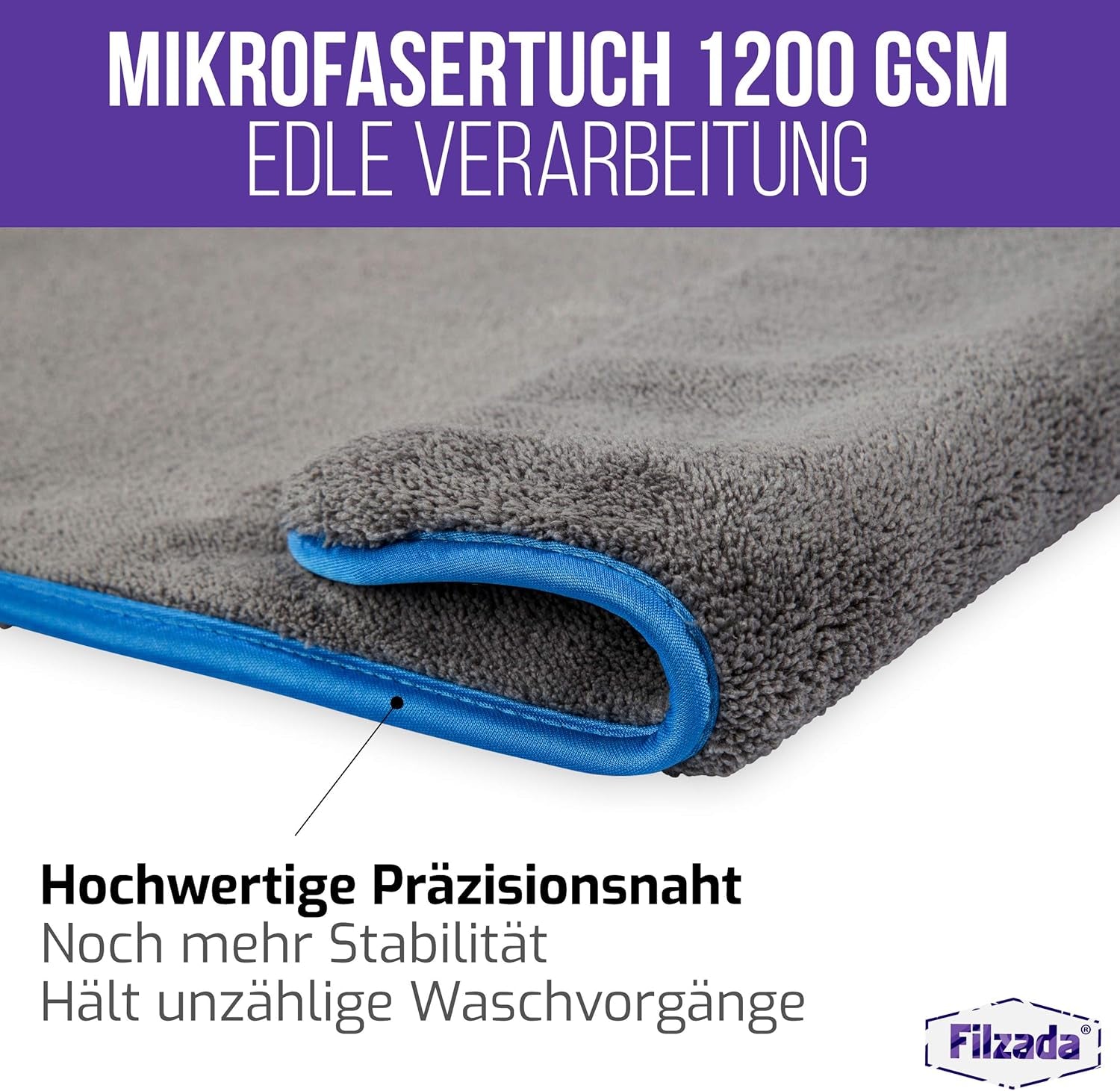 ® 3X Chiffons De Nettoyage En Microfibres Pour Voitures 1200 GSM - Chiffons De Polissage Pour Voitures Pour L'Entretien Professionnel Des Voitures En 42X48Cm