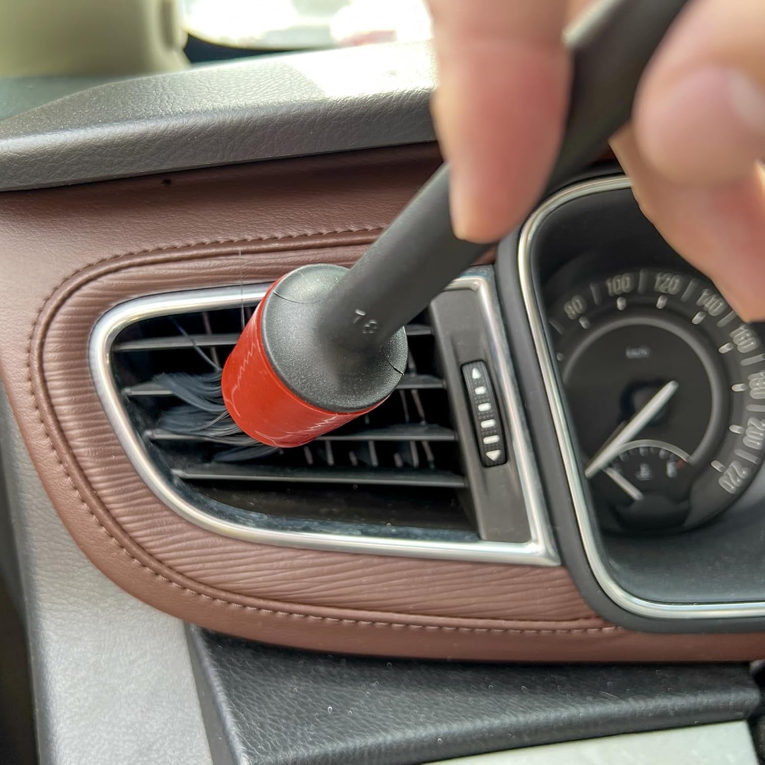 Lot De 7 Brosses De Détail Pour Voiture, 5 Brosses De Détail, 1 Brosse À Épousseter Et 1 Brosse Pour Climatisation, Tableau De Bord, Fournitures De Nettoyage De Voiture, Kit De Nettoyage De