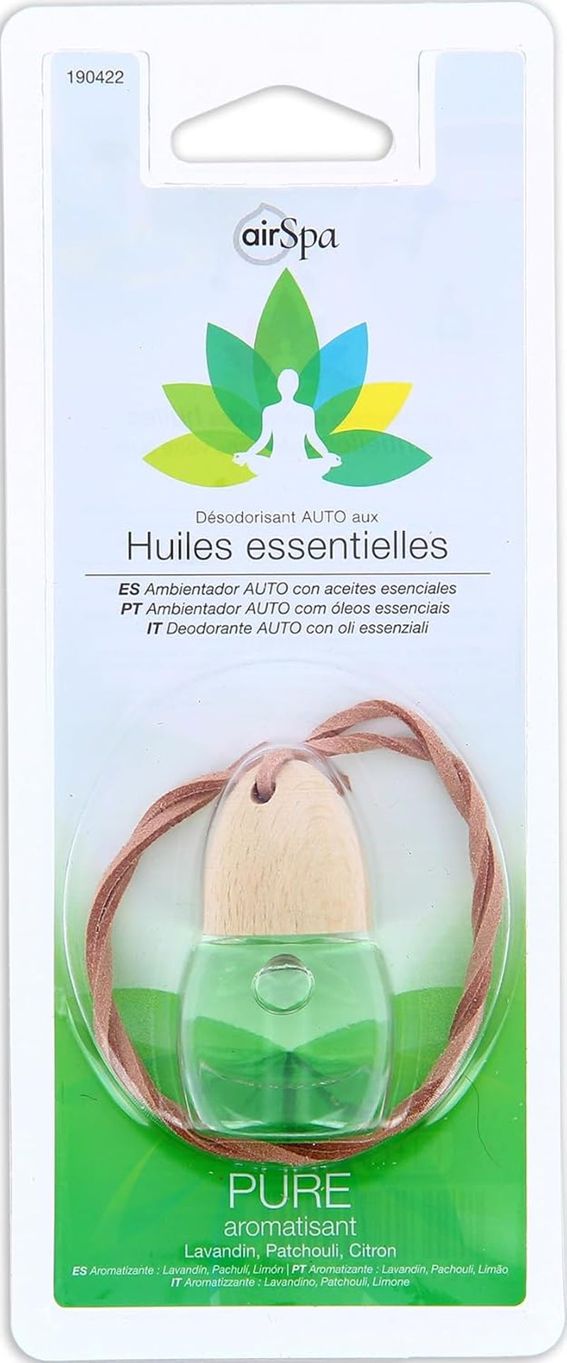 AIR SPA Flacon Parfum Désodorisant À Base D'Huiles Essentielles Pure 190422, Vert
