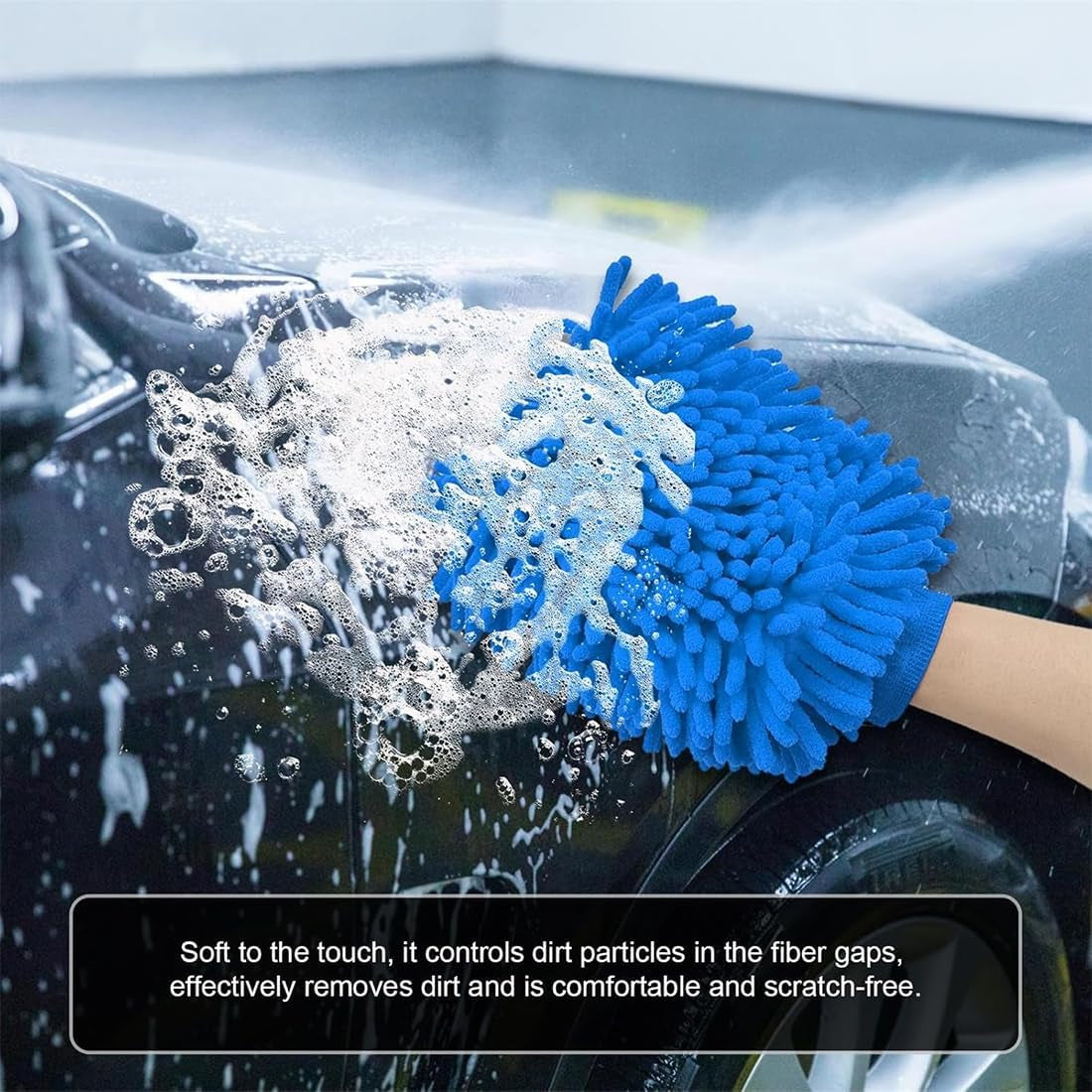 2 Pièces Gant Lavage Voiture, Gant Lavage Voiture, Gants Lavage Voiture, Gant Microfibre Voiture，Gant De Lavage Microfibre En Chenille, Gant En Microfibre Pour Le Nettoyage De La Cuisine