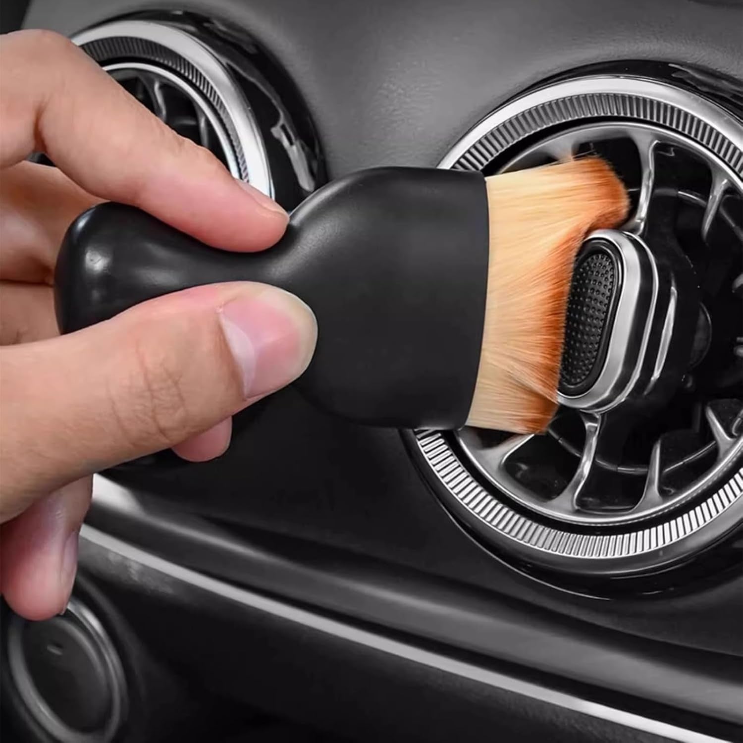 Lot De 7 Brosses De Détail Pour Voiture, 5 Brosses De Détail, 1 Brosse À Épousseter Et 1 Brosse Pour Climatisation, Tableau De Bord, Fournitures De Nettoyage De Voiture, Kit De Nettoyage De