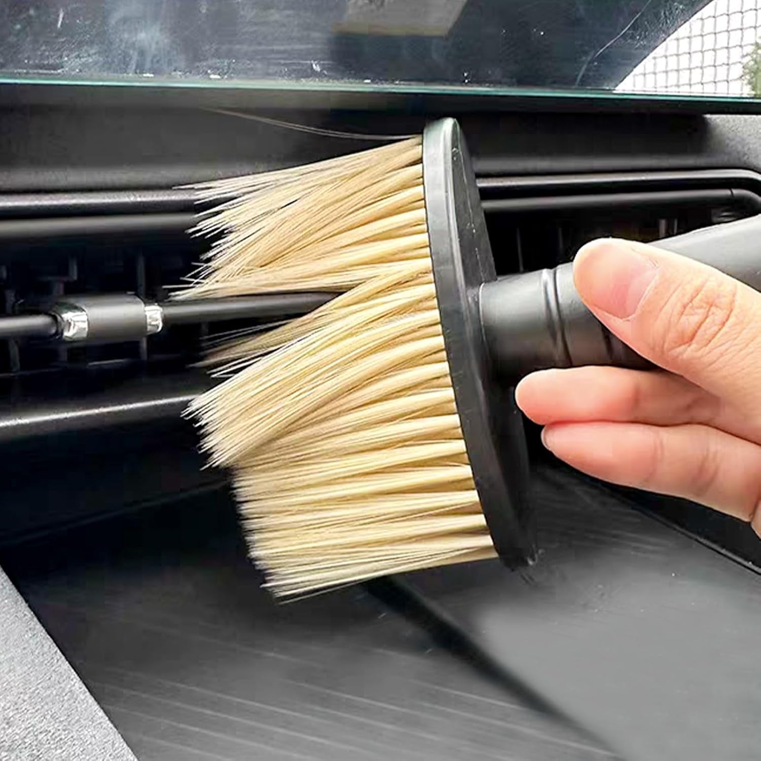 Lot De 7 Brosses De Détail Pour Voiture, 5 Brosses De Détail, 1 Brosse À Épousseter Et 1 Brosse Pour Climatisation, Tableau De Bord, Fournitures De Nettoyage De Voiture, Kit De Nettoyage De